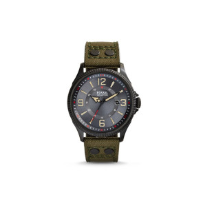 Watch strap Fossil FS4979 Leather/Textiles Green 22mm